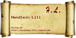 Hendlein Lili névjegykártya